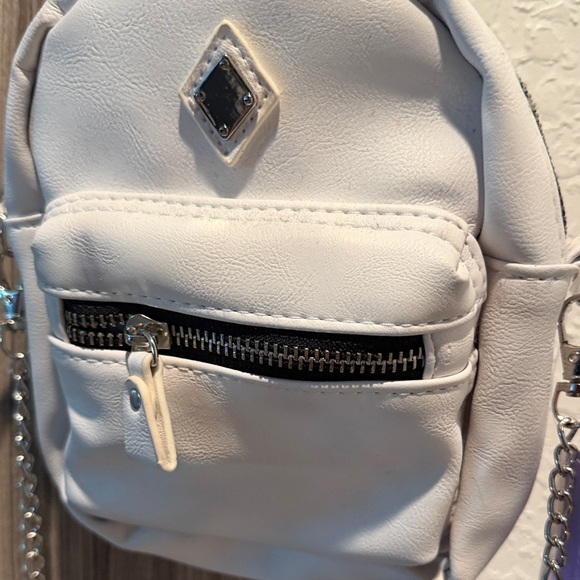 Claire's Elegant Cream Mini Backpack - Picture 2 of 6